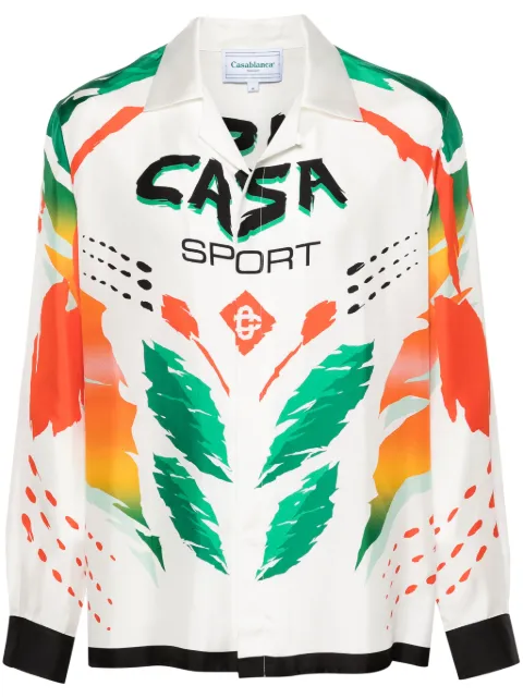 Casablanca Casa Moto silk shirt White MS24SH006