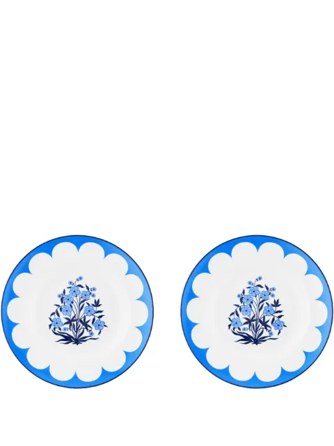 AQUAZZURA CASA Jaipur porcelain dessert plates (set of two) Blue JAISOPX2PCNBLUU00
