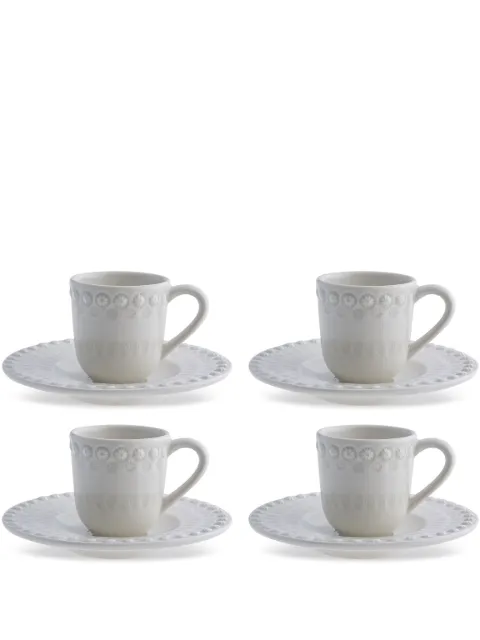 Bordallo Pinheiro Fantasia coffee cups and saucers (set of four) Neutrals 65031383
