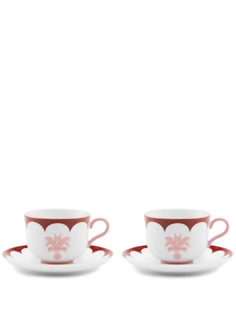 AQUAZZURA CASA Jaipur porcelain tea cups and saucers (set of two) Red JAITEAX2PCNBAPU00