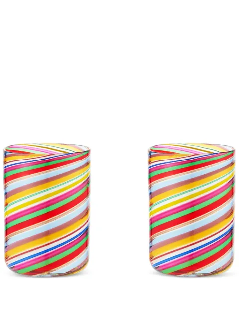 AQUAZZURA CASA Rainbow Swirl tumblers (set of two) Pink RSWTUMX2GLAMULU00