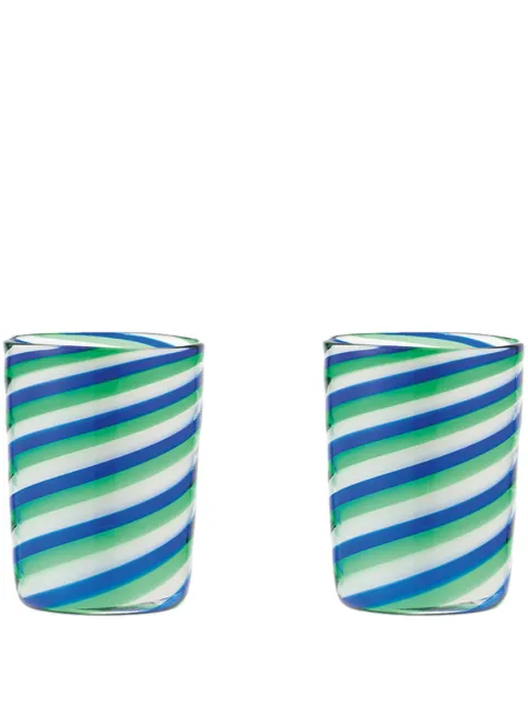 AQUAZZURA CASA Rainbow Swirl tumblers (set of two) Green RSWTUMX2GLAGBLU00