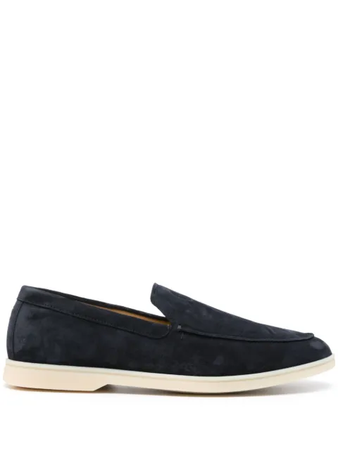 Henderson Baracco logo-embroidered suede loafers Blue PANAREA44