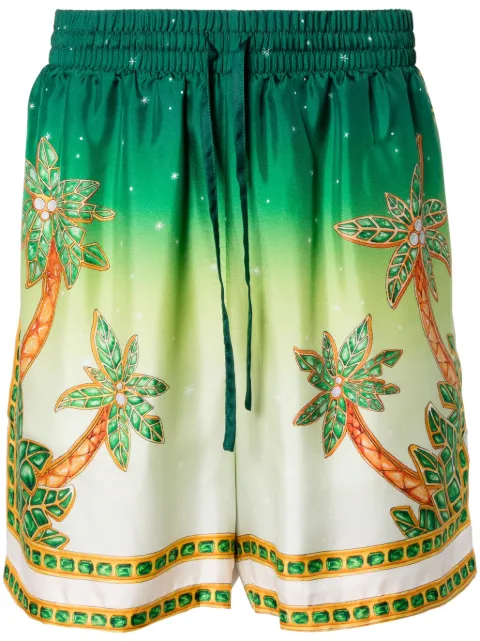 Casablanca Joyaux D'Afrique silk shorts Green MS24TR012
