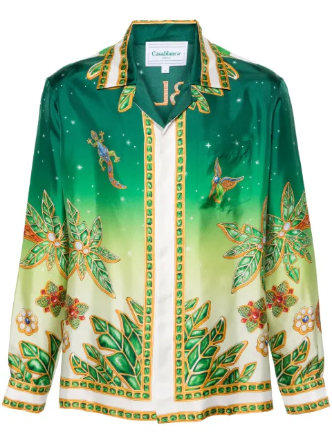 Casablanca Joyaux D'Afrique silk shirt Green MS24SH006