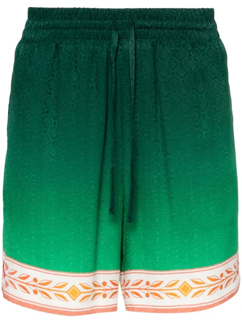 Casablanca Unity Is Power silk shorts Green MS24TR012