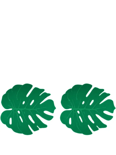 AQUAZZURA CASA Florida Leaf placemats (set of two) Green FLLPLMX2LINEMEU00