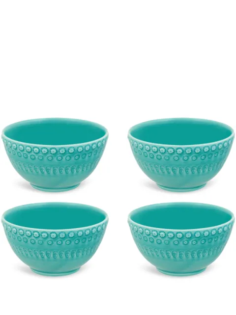 Bordallo Pinheiro Fantasia ceramic bowl (set of four) Blue 65031377