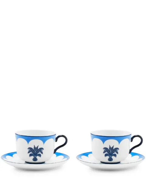 AQUAZZURA CASA Jaipur teacups and saucers (set of two) Blue JAITEAX2PCNBLUU00
