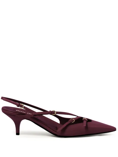 Miu Miu patent leather slingbacks with buckles Red 5I013EFM055069