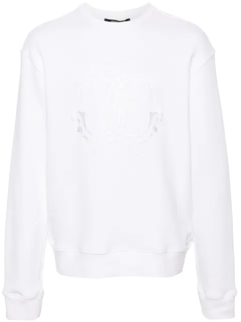 Roberto Cavalli logo-embroidered cotton sweatshirt White SRT68CCF050