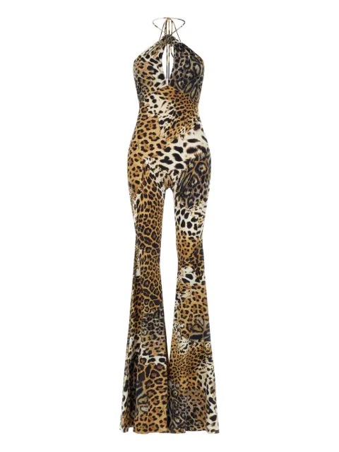 Roberto Cavalli jaguar-print jumpsuit Neutrals SKT128LNG34
