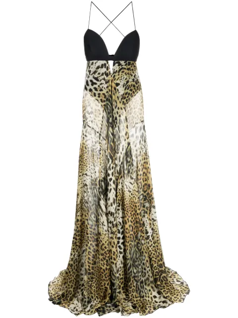 Roberto Cavalli leopard-print long dress SKT118CTG34