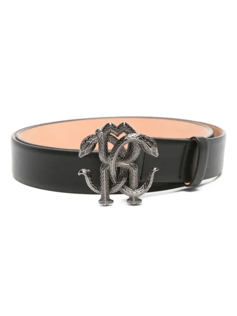 Roberto Cavalli RC-buckle leather belt Black SRC007PZ178