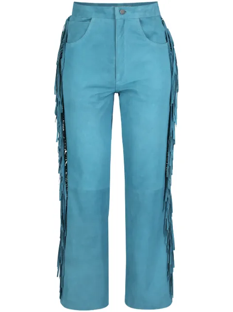 DANCASSAB Amador fringed suede trousers Blue DCAT22MAMAAZ5AN