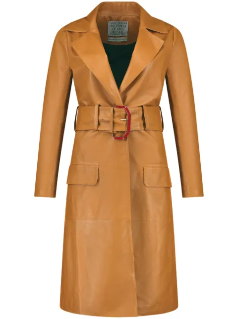 DANCASSAB Diana leather belted coat Brown DCSS22MDIAMAPSA