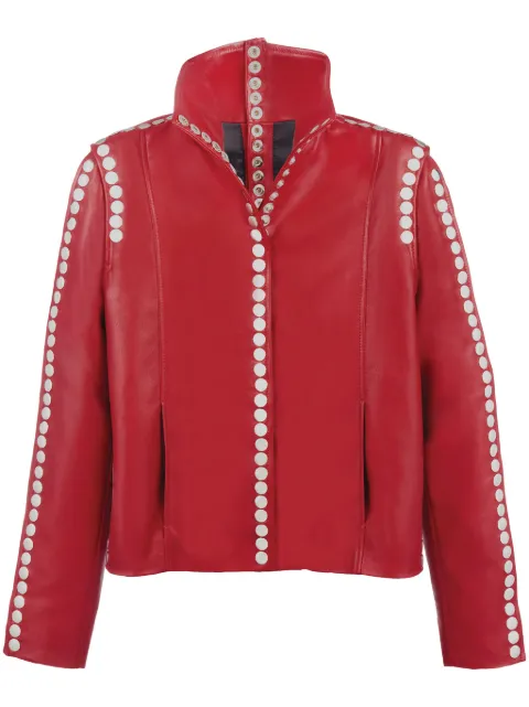 DANCASSAB Elvis studded leather jacket Red DCPF19MELVROJSA