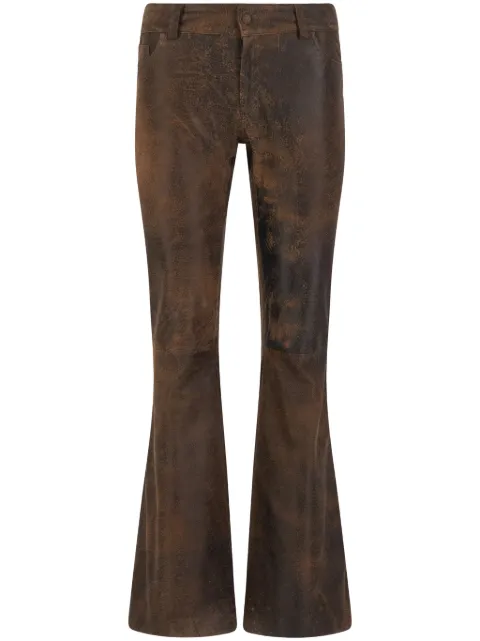 DANCASSAB Rina lambskin flared trousers Brown DCFW22MRINCAFSA