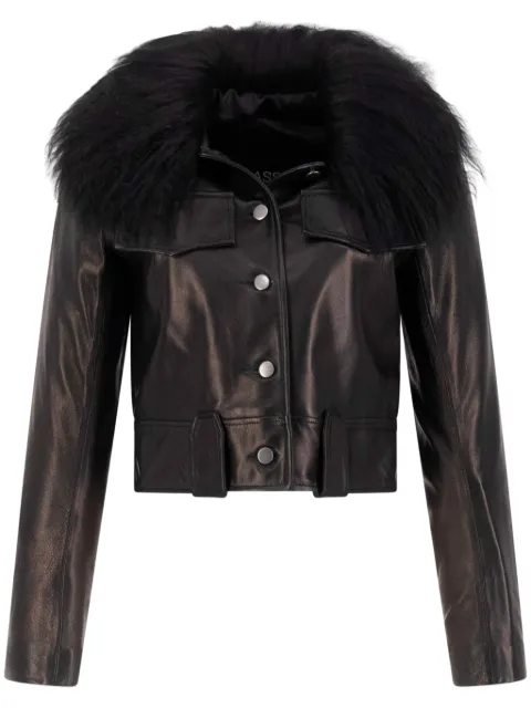 DANCASSAB Fanny leather jacket Black DCFW22MFANNEGST