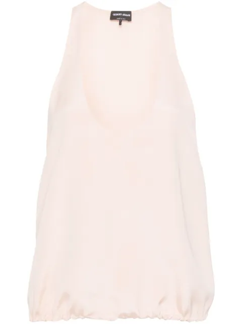 Giorgio Armani elasticated hem silk sleeveless top Pink 4SHCC09BT04SJ