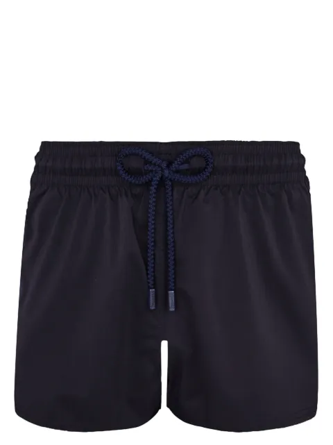 Vilebrequin logo-patch drawstring swim shorts Black MANH9E00