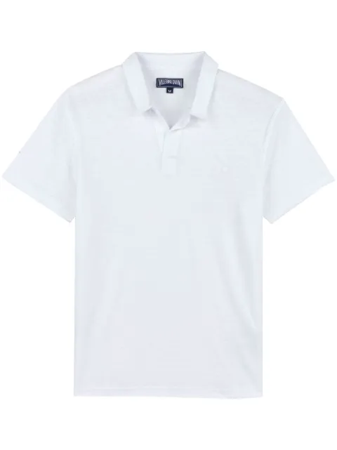 Vilebrequin Pyramid linen polo shirt White PYRE9O00