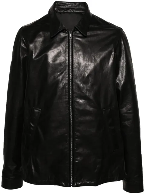 Rick Owens classic-collar leather jacket Black RU01D3766LSU
