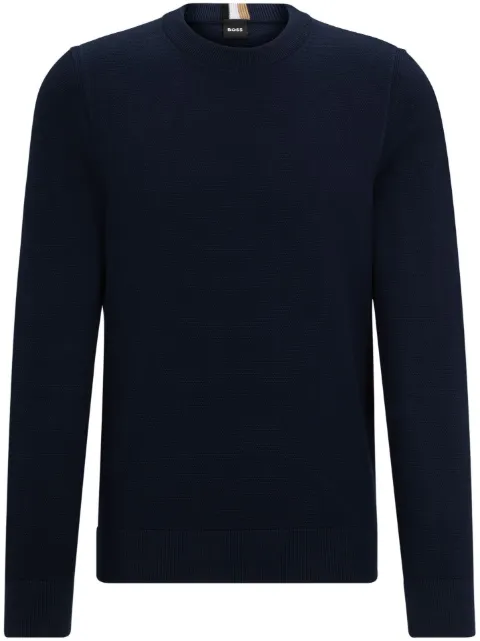 BOSS crew-neck cotton jumper Blue 50506022