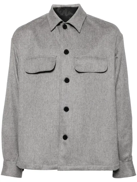 Kiton felted cashmere-blend shirt Grey UMS0202K0178C03005