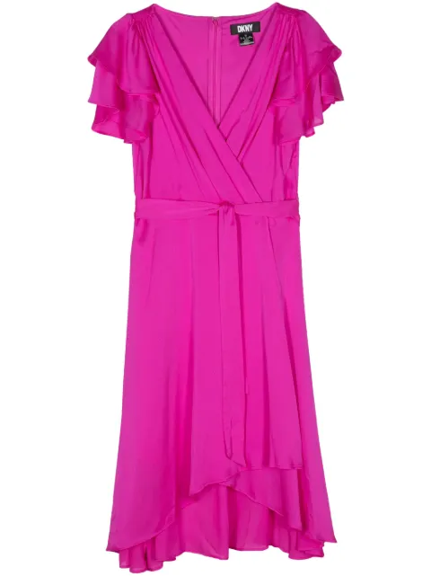 DKNY ruffle-detail midi dress Pink DD4AQ571