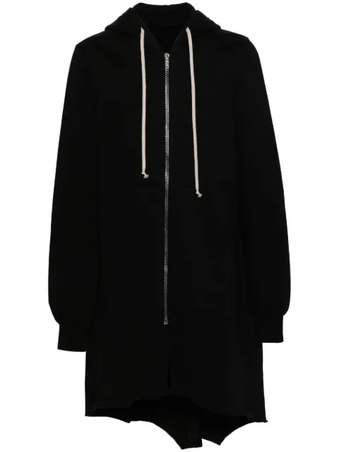 Rick Owens DRKSHDW asymmetric cotton zipped hoodie Black DU01D1293F