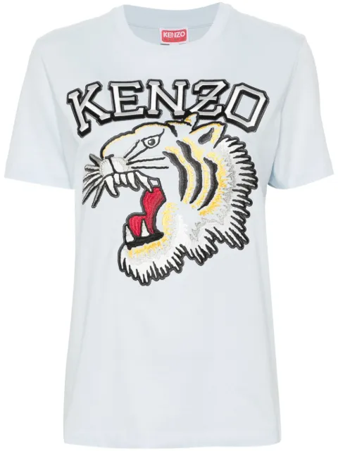 Kenzo embroidered-logo cotton T-shirt Blue FE52TS1164SG