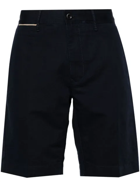 Incotex logo-embroidered linen-blend chino shorts Blue 15S20690906