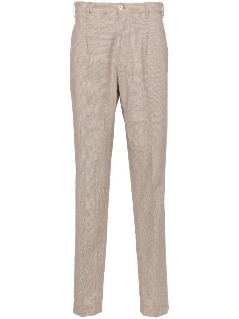 Incotex houndstooth tapered trousers Brown ZX541W90410
