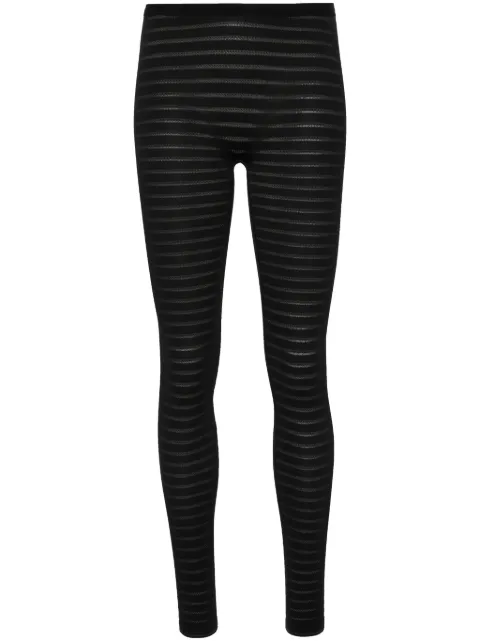 Alaïa perforated striped leggings Black AA9B10925M875