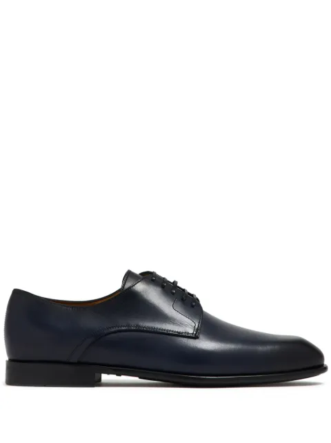 Ferragamo polished leather derby shoes Blue 768815