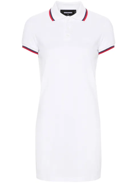 DSQUARED2 stripe-trim cotton polo dress White S72CV0477S22743