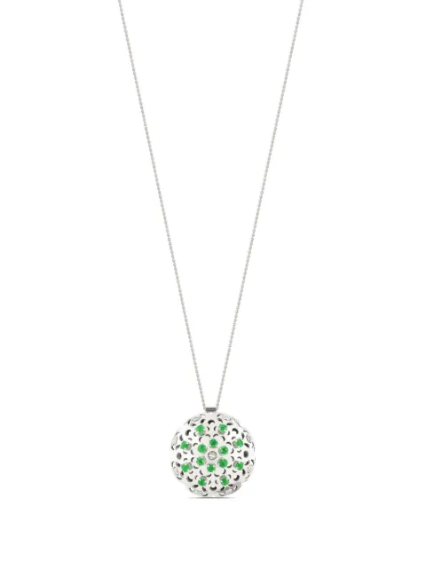 Officina Bernardi 18kt white gold large Damasco emerald necklace Silver DAMASCOPENDANTLWGOLDEMERALD