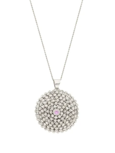 Officina Bernardi 18kt white gold large Mimosa sapphire necklace Silver MIMOSAPENDANTLWGOLDSAPPHPINK