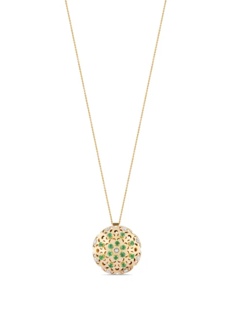 Officina Bernardi 18kt yellow gold large Damasco emerald necklace Gold DAMASCOPENDANTLYGOLDEMERALD