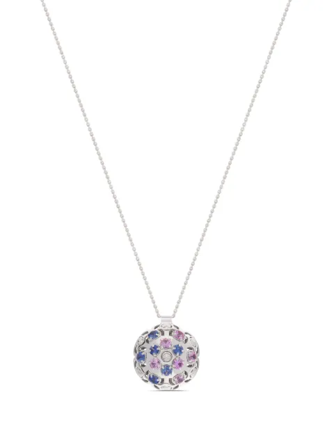 Officina Bernardi 18kt white gold small Damasco sapphire necklace Silver DAMASCOPENDANTSWGOLDSAPPHLBLUEPINK