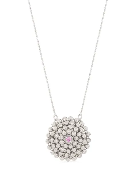 Officina Bernardi 18kt white gold medium Mimosa sapphire necklace Silver MIMOSAPENDANTMWGOLDSAPPHPINK