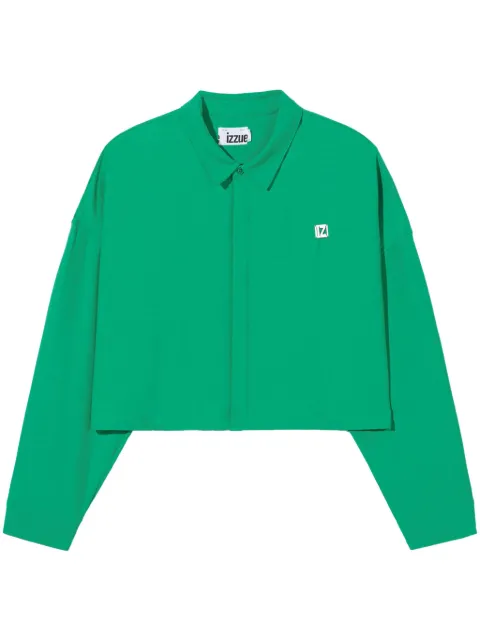 izzue logo-plaque cropped shirt Green C8117S4