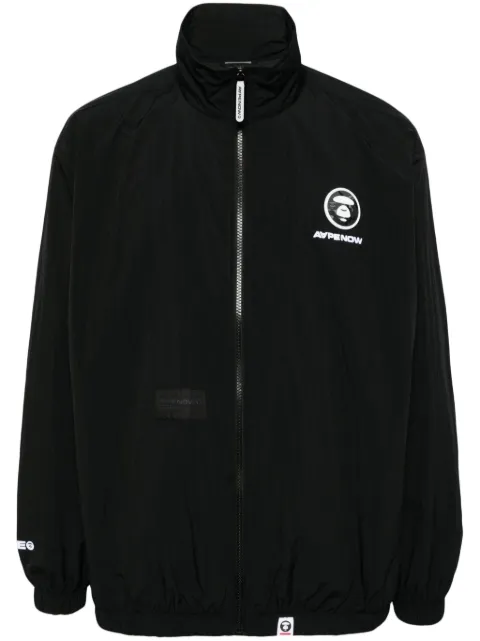 AAPE BY *A BATHING APE® logo-appliqué zip-up jacket Black ALJ7640XXM