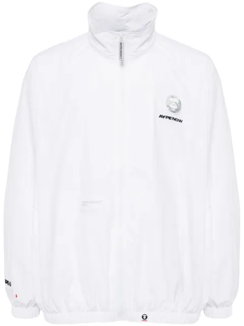 AAPE BY *A BATHING APE® logo-appliqué zip-up jacket White ALJ7640XXM