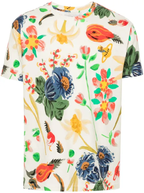 Vivienne Westwood Folklore-print cotton T-shirt Neutrals 3G01001FJ006L