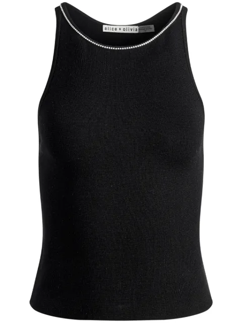 alice + olivia Allen rhinestone-embellished tank top Black CC402525715