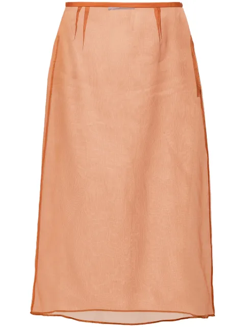 Prada organza midi skirt Brown P123JSOOO1344