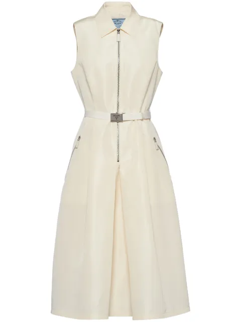 Prada belted faille midi dress White P3M00HSOOO14KH