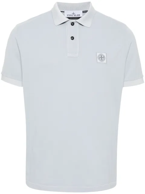 Stone Island Compass-appliqué cotton polo shirt Grey 80152SC67